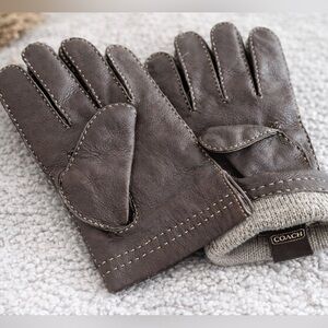 Coach Leather and Cashmere Gloves